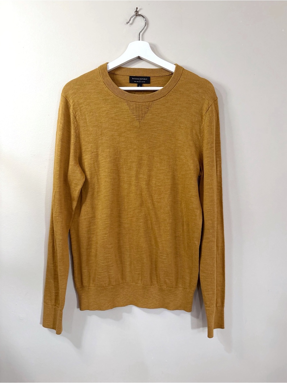 NWT Banana Republic Mustard Crewneck Organic Cotton Sweater Men S Old Money